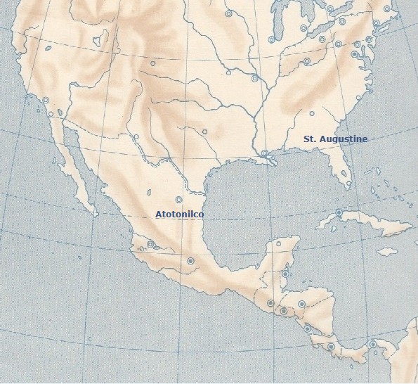 Localizzazione dei cicli agostiniani in Nord America nel Seicento
