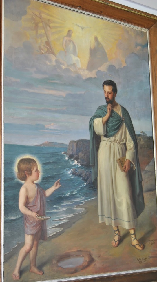 Agostino e il Bambino sulla spiaggia