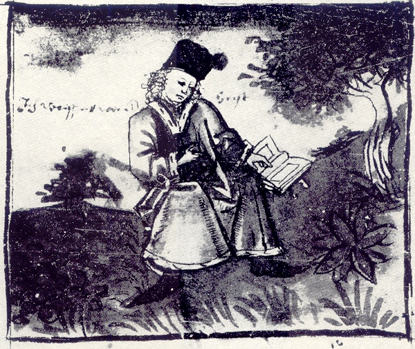 Agostino medita da solo, immagine tratta dalla Vita sancti Augustini