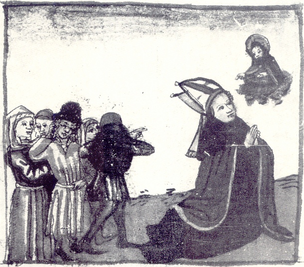 Agostino prega per i suoi detrattori, immagine tratta dalla Vita sancti Augustini