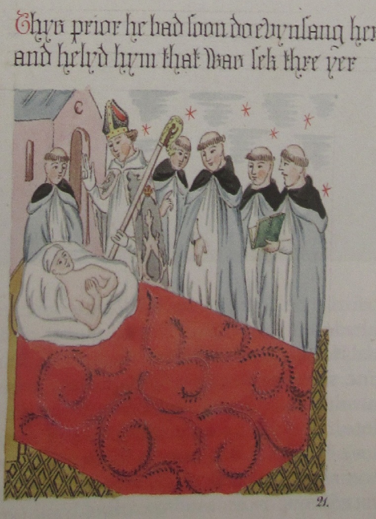 Agostino guarisce un priore ammalato
