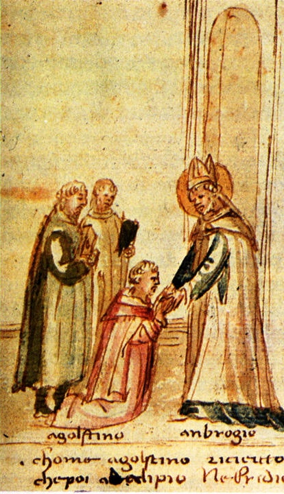 Agostino accolto a Milano da Ambrogio