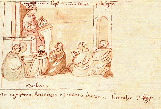 Agostino insegna retorica a Milano