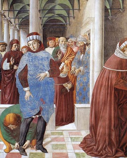 Agostino a Milano è accolto dai notabili della città: dal ciclo di affreschi di Benozzo Gozzoli nella chiesa di sant'Agostino a San Gimignano