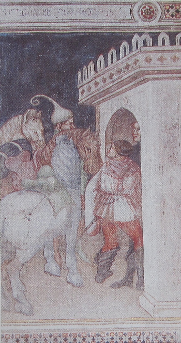 Agostino giunge a Milano: affresco di Ottaviano nelli a Gubbio