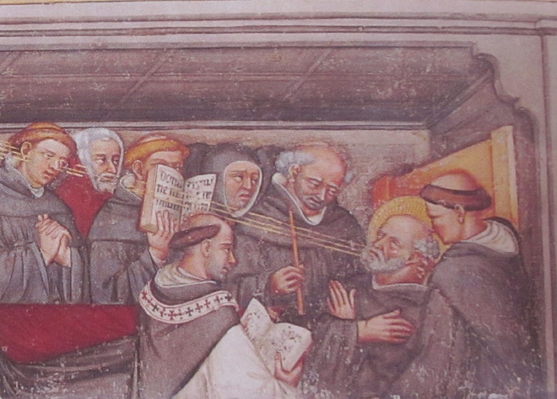Morte di Agostino: affresco di Ottaviano nelli a Gubbio