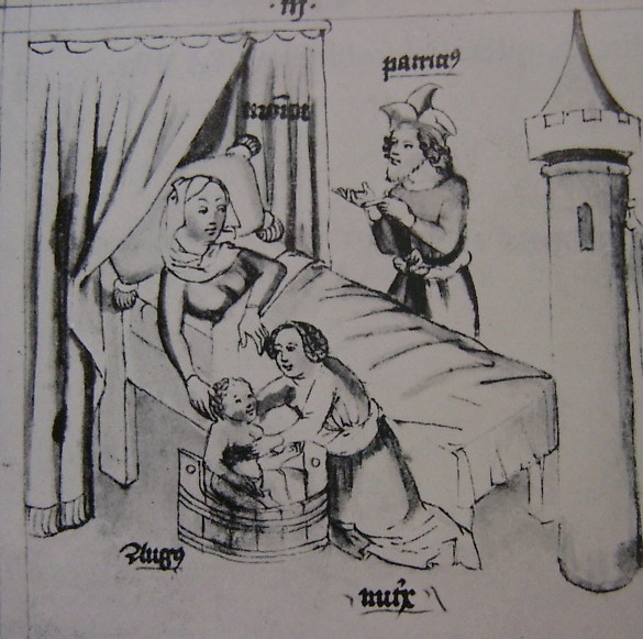 Nascita di Agostino, immagine tratta dalla Historia Augustini