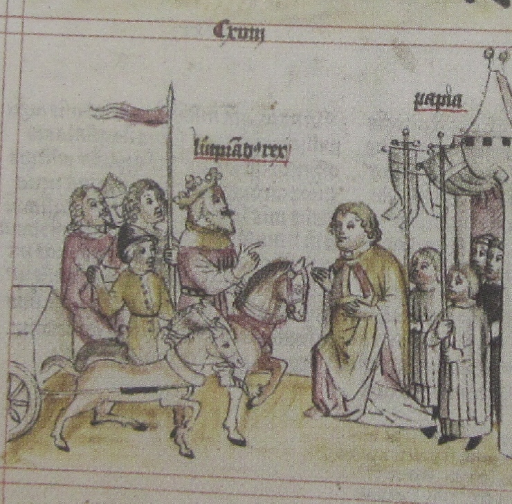 Il popolo di Pavia accoglie le reliquie, immagine tratta dalla Historia Augustini