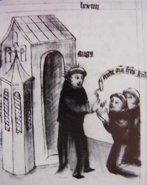 Agostino fonda un nuovo monastero, immagine tratta dalla Historia Augustini