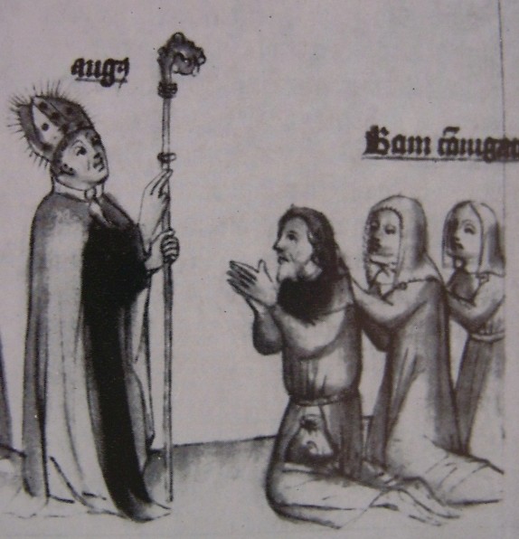 Agostino dà una regola agli sposati, immagine tratta dalla Historia Augustini