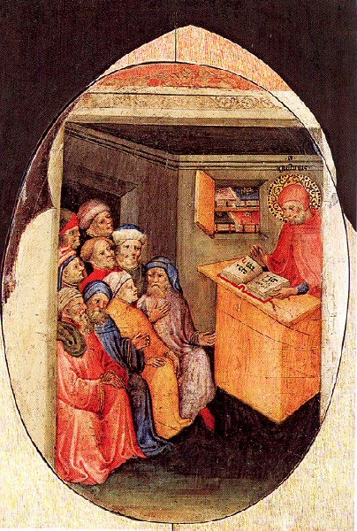 Agostino insegna retorica (1396-1416) di Niccolò di Pietro, Pinacoteca Vaticana