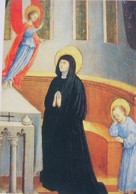 Il sogno di Monica, formella di una pala d'altare di Antonio Vivarini