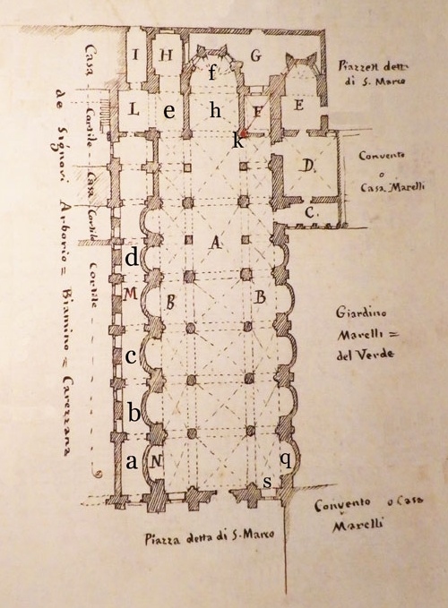 Icnografia della chiesa di san Marco a Vercelli
