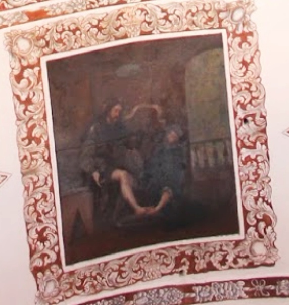 Agostino lava i piedi al Cristo pellegrino