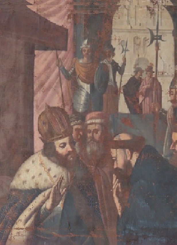 Particolare dell'incontro fra Agostino e l'imperatore Onorio