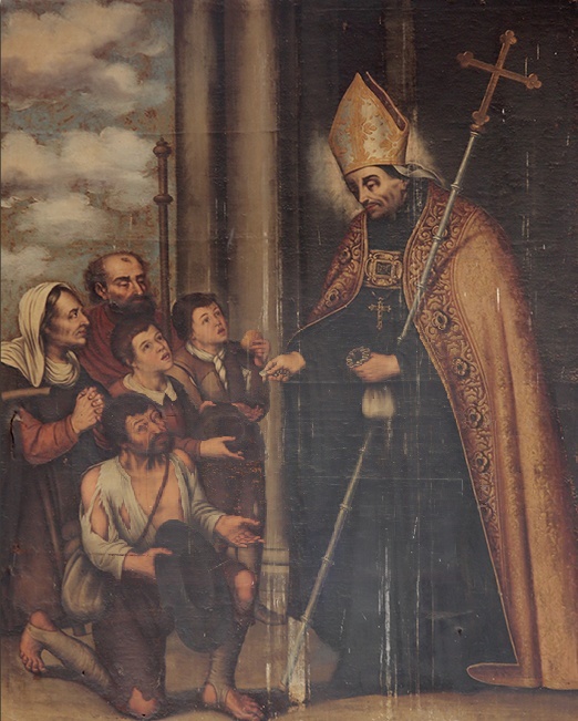 San Tommaso da giovane fa l'elemosina ai bambini poveri