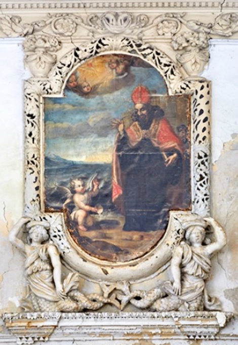 Agostino e il bambino sulla spiaggia