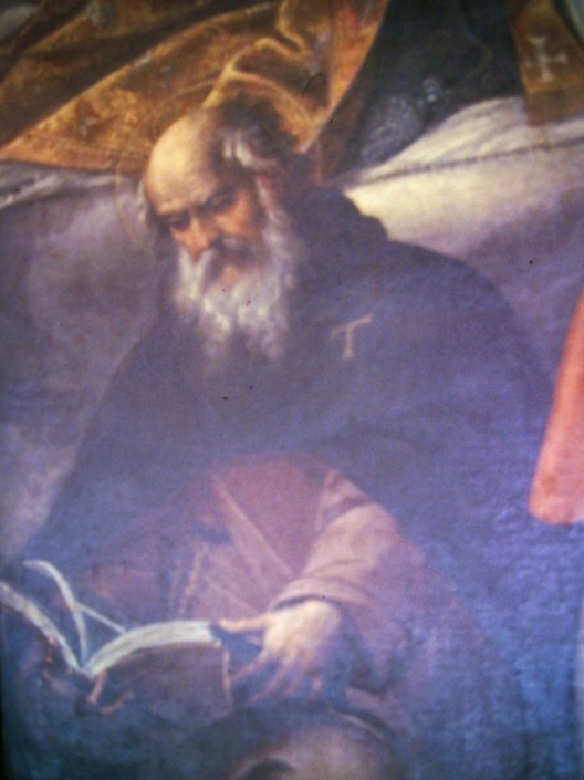 La Madonna con Gesù Bambino appare ai santi Agostino, Carlo, Francesco e Antonio abate, particolare della cappella Bontempi con il ciclo di affreschi del Fiammenghino