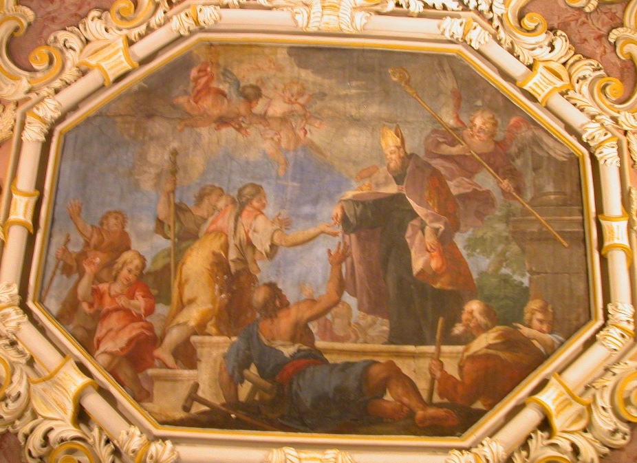 Agostino appare a pellegrini storpi e sciancati