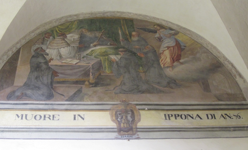 Morte di Agostino. lunetta nel chiostro del convento agostiniano di Cortona