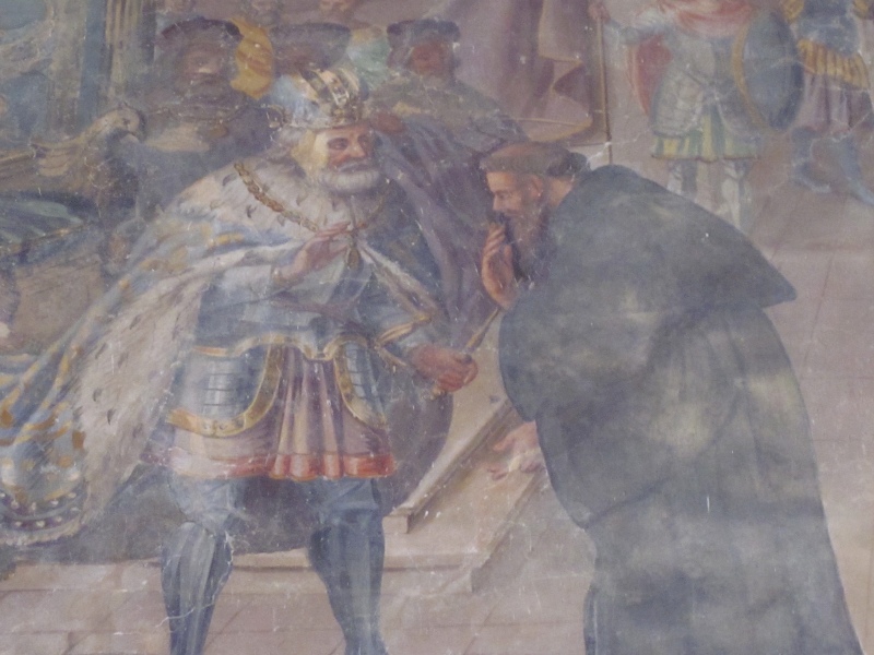 Ambasciata di Agostino presso l'imperatore Onorio, lunetta nel chiostro del convento agostiniano di Cortona