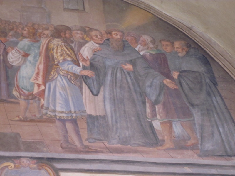 Ordinazione sacerdotale di Agostino nel chiostro del convento agostiniano di Cortona
