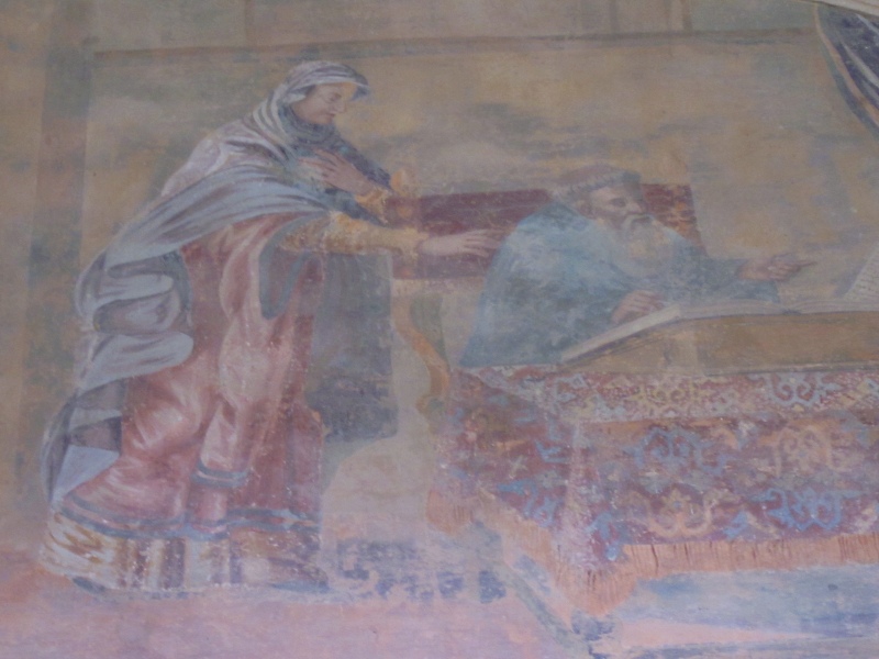 Agostino scrive nel suo studio, lunetta nel chiostro del convento agostiniano di Cortona