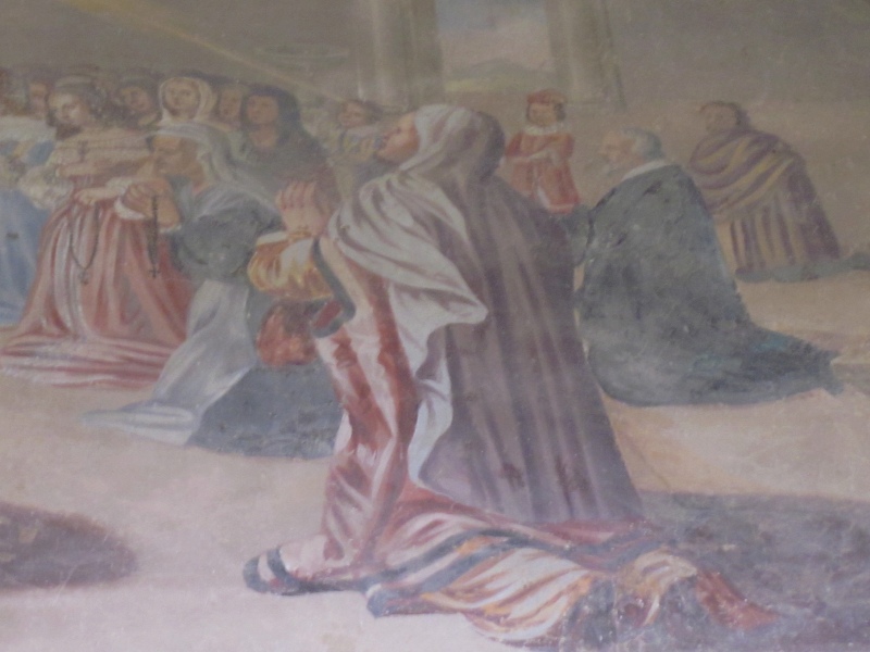Agostino rapito davanti alla Trinità non vede una donna e mentre celebra la messa costei vede la Trinità, lunetta nel chiostro del convento agostiniano di Cortona