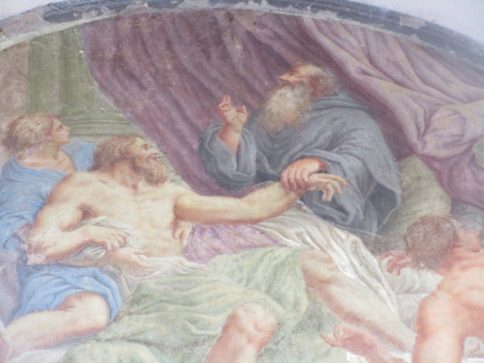 Particolare di Sant'Agostino che risana un malato