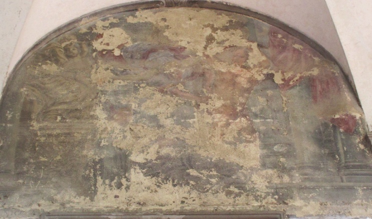 San Nicola da Tolentino facendo orazione vien percosso dal Demonio