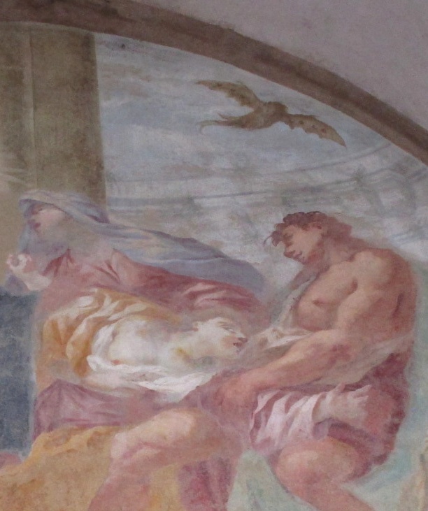 San Tommaso da Villanova libera con i suoi digiuni una indemoniata: particolare del pipistrello