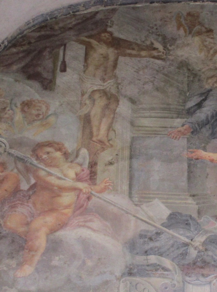San Tommaso da Villanova converte un cattivo sacerdote: particolare del crocifisso