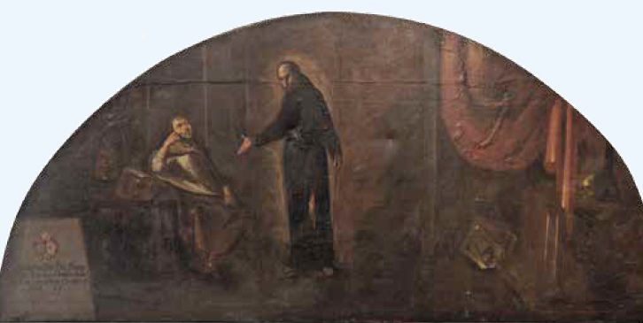 Agostino appare al papa Giovanni XXII per esortarlo ad affidare il suo corpo agli Eremitani