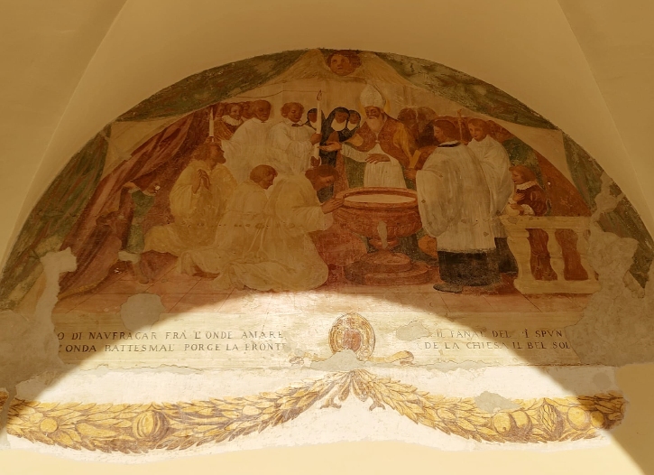 La lunetta del battesimo di Agostino a Milano