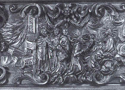 Agostino è ferito d'amore per Cristo, intaglio di Cosimo Fanzago