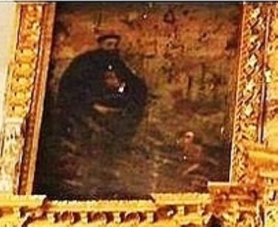 Agostino e il bambino sulla spiaggia nella chiesa di sant'Agostino a Oaxaca in Messico