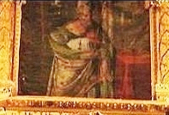 Vescovo e Dottore della Chiesa nel retablo sull'altare maggiore della chiesa di sant'Agostino a Oaxaca in Messico