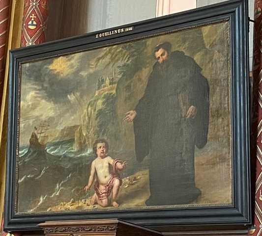 Agostino incontra il Bambin Gesù sulla riva di una spiaggia