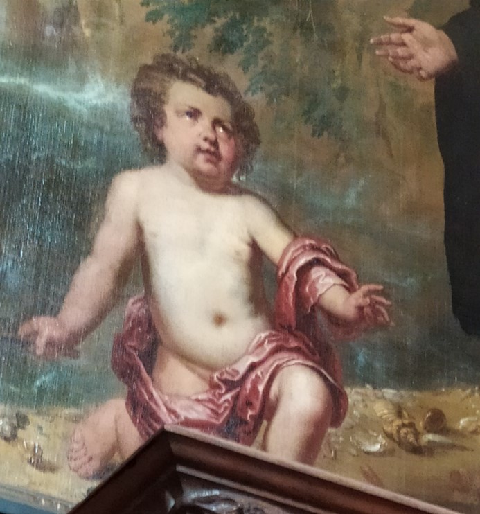 Agostino incontra il Bambin Gesù sulla riva di una spiaggia: particolare del Bambino