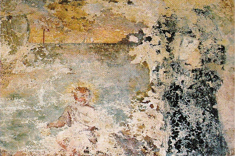 Il mistero della Trinità: Agostino incontra il Bambino Gesù su una spiaggia, lunetta nel chiostro agostiniano di San Sepolcro