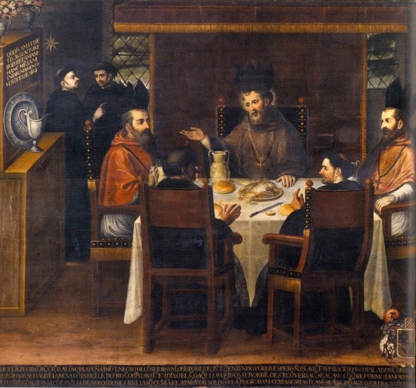 Agostino segue un regime di vita frugale, opera di Miguel de Santiago nel convento agostiniano di Quito