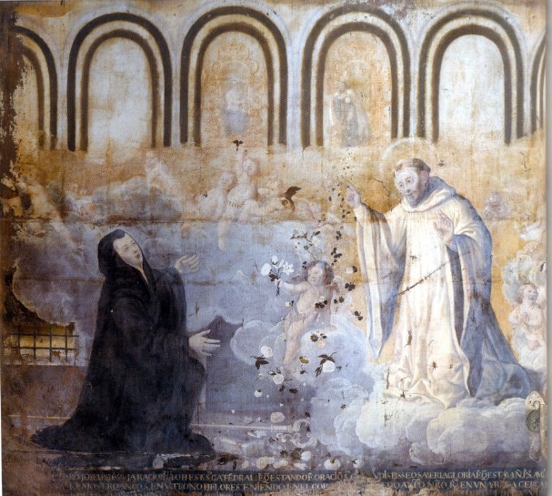 Agostino appare in visione a santa Gertrude, opera di Miguel de Santiago nel convento agostiniano di Quito