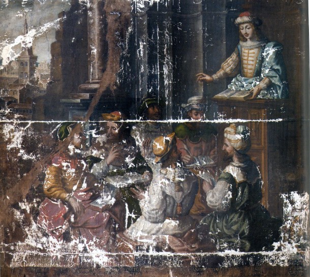 Agostino insegna retorica, opera di Miguel de Santiago nel convento agostiniano di Quito