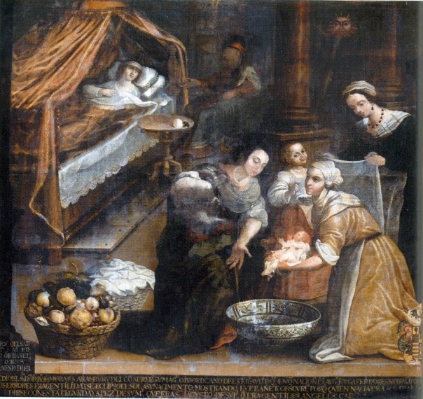 La nascita di Agostino, opera di Miguel de Santiago nel convento agostiniano di Quito