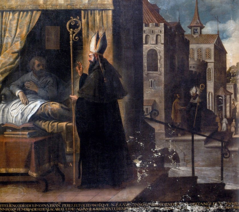 Agostino guarisce un priore, opera di Miguel de Santiago nel convento agostiniano di Quito