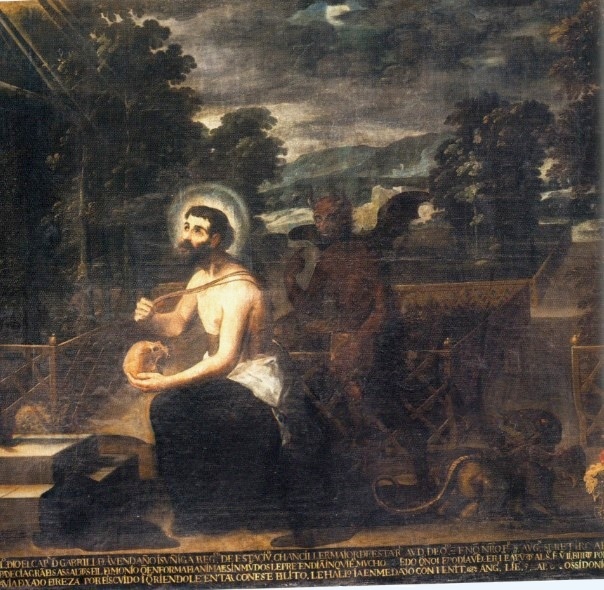 Le tentazioni di Agostino, opera di Miguel de Santiago nel convento agostiniano di Quito