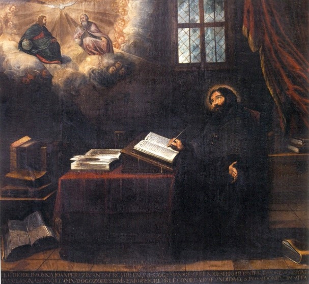 Agostino rapito davanti alla Trinità, opera di Miguel de Santiago nel convento agostiniano di Quito