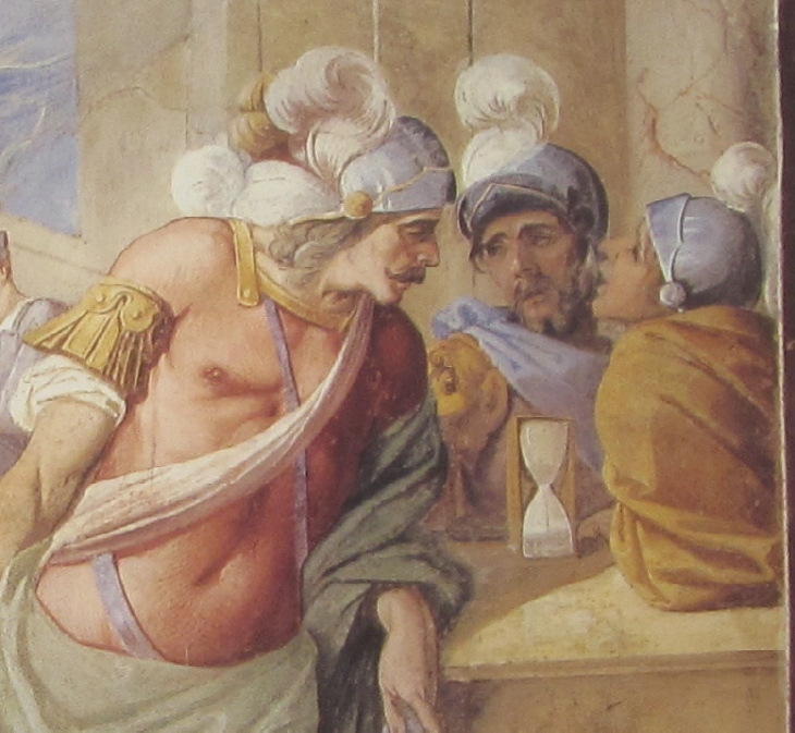 Affreschi di Ganassini nel chiostro della chiesa della SS. Trinità: Giovanni XXII in sogno decide di affidare il corpo agli Eremitani