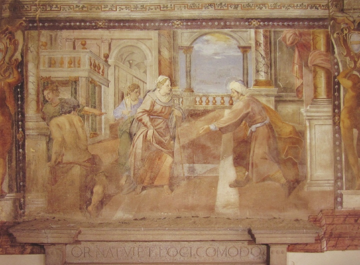 Affreschi di Ganassini nel chiostro della chiesa della SS. Trinità: La donna innominata