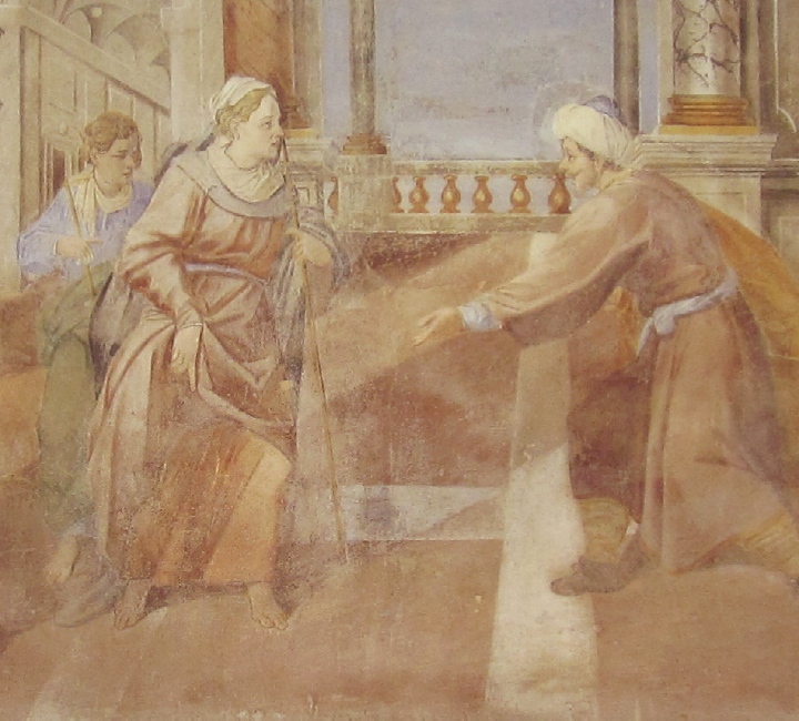 Affreschi di Ganassini nel chiostro della chiesa della SS. Trinità: La donna innominata